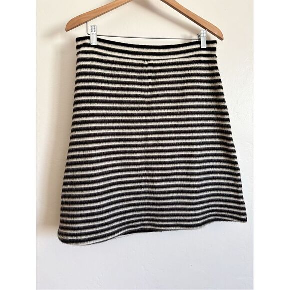 Anthropologie Maeve striped knit fuzzy skirt size 12 - Picture 2 of 13